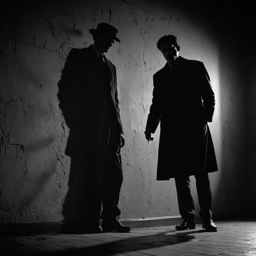 Dramatic Film Noir Shadow at Crime Scene