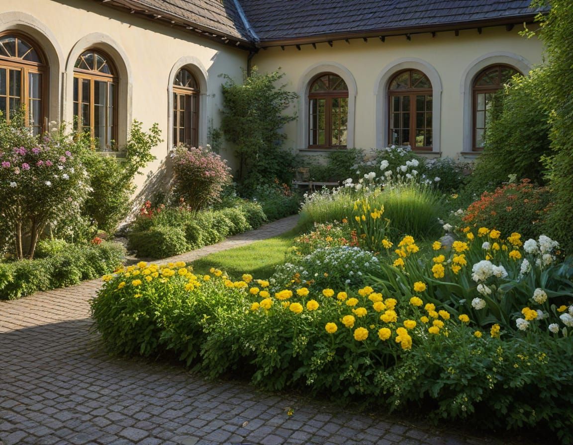 Baroque Garden Scene in Exquisite Detail