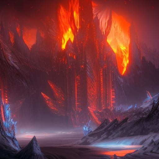 Frozen Flame: Detailed Fantasy Concept Art