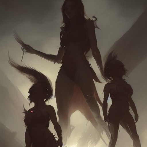 Sinister Three-Headed Dog in a Dark Fantasy Style