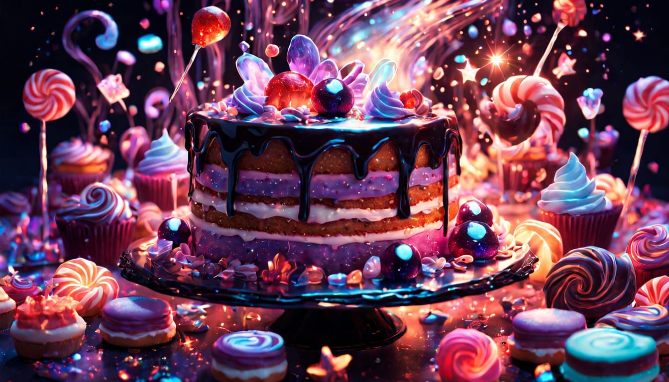 Red, Black & Purple Cake