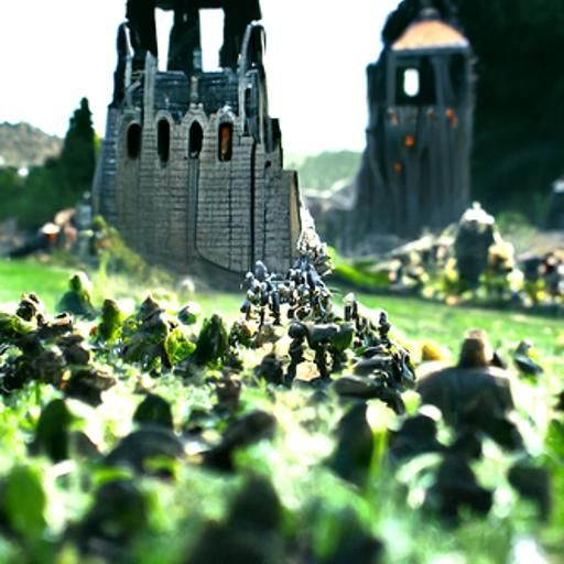 Giant Army Raiding Castle: Detailed Matte Painting