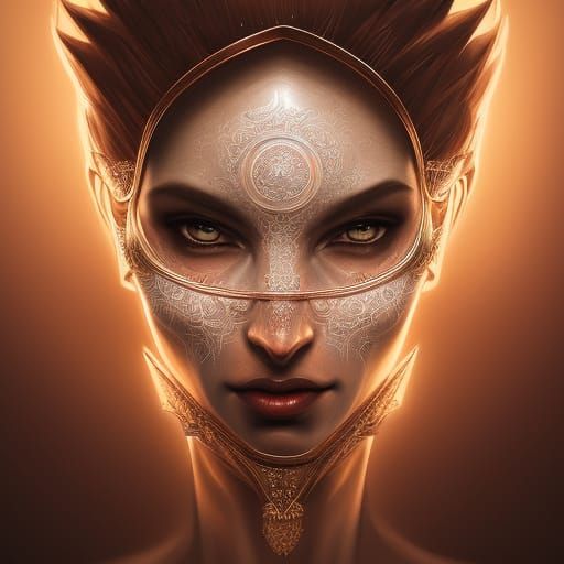 Elegant Devil Portrait in Detailed Fantasy Style