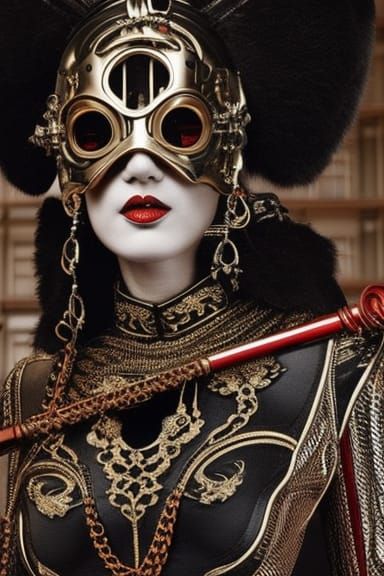 Steampunk Masquerade Portrait in Photorealistic Style