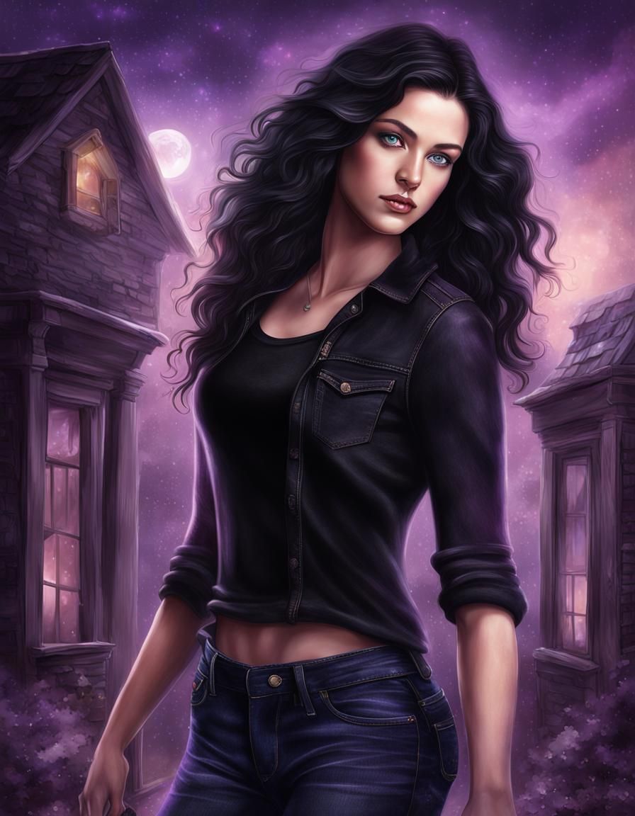 Paranormal Romance Book Cover: Woman with Violet Eyes