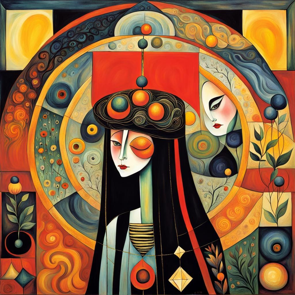 Psychedelic Gothic Goddess: A Surrealist Anime Masterpiece