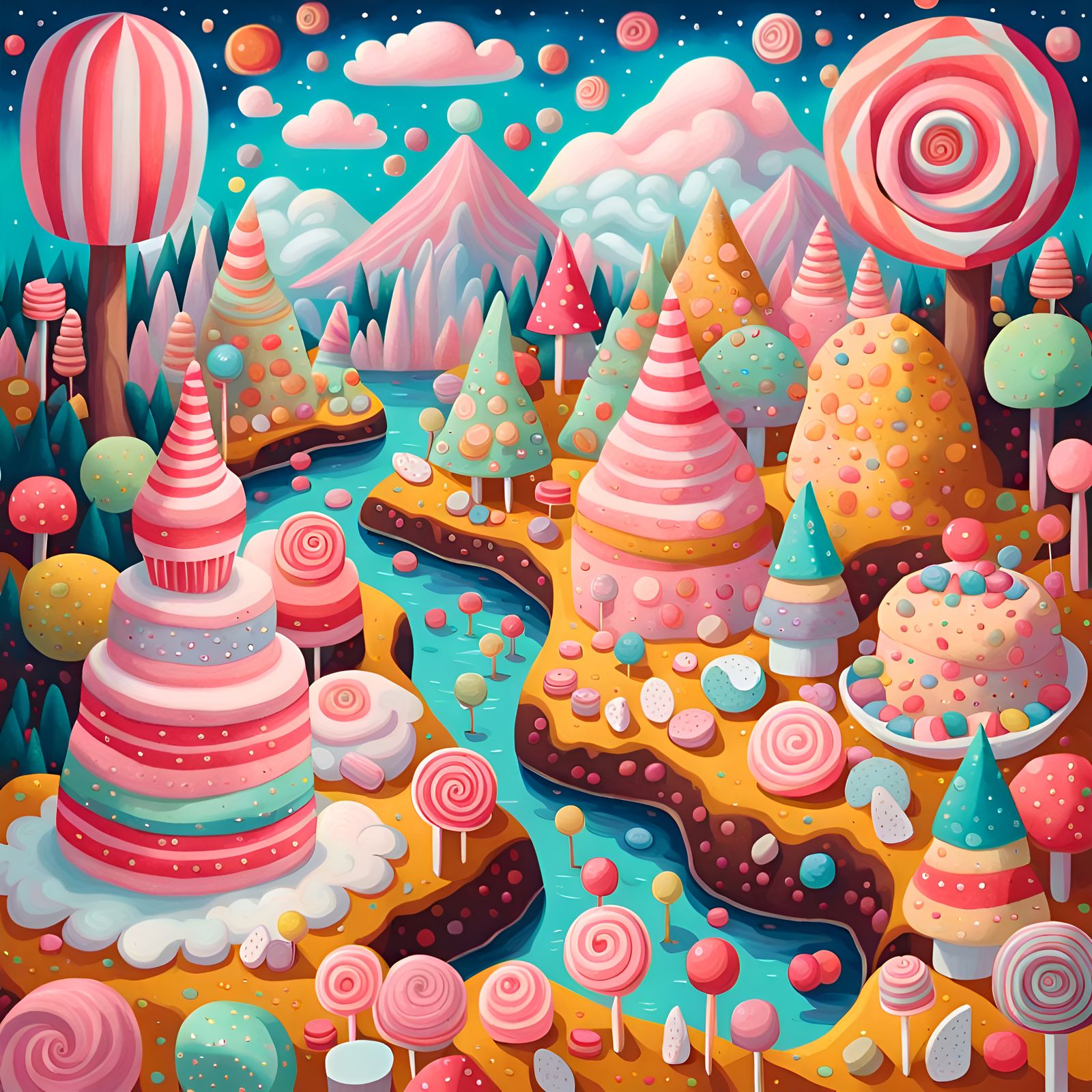 Fantasy Candy Dreamscape: A Sweet Fairytale