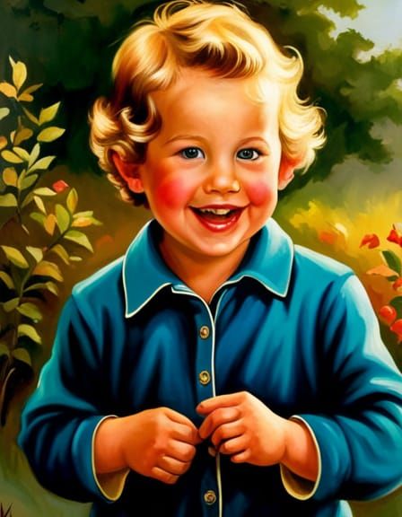 Happy Toddler Portrait in Fantasy Style