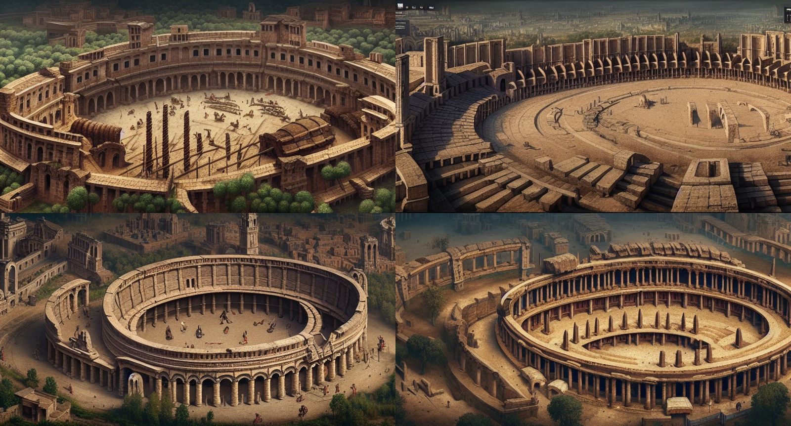 Medieval City Gladiatorial Arena: Aerial View