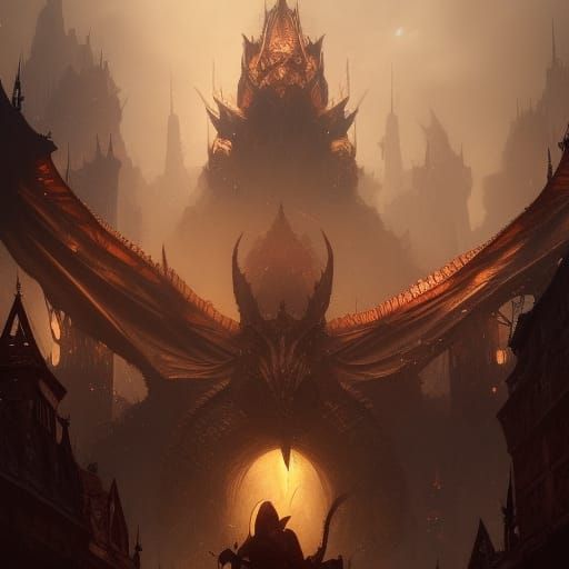 Epic Dragons in Dark Fantasy Art Style