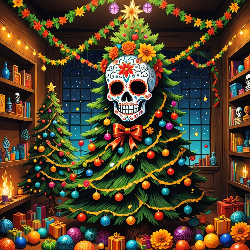 Day of the Dead Christmas Tree Anime Wallpaper