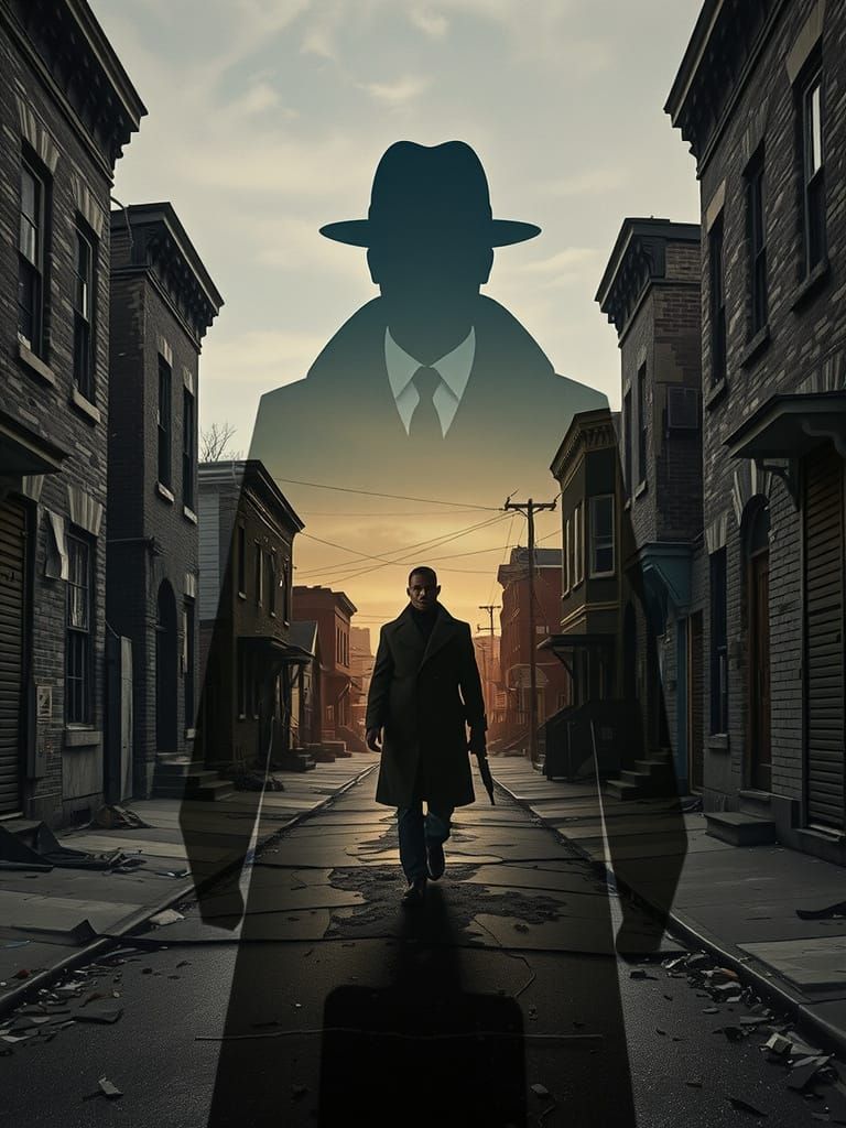 An exceptional masterpiece by Yukisakura revealing a fantastic double exposure composition of Omar Little’s silhouette h...