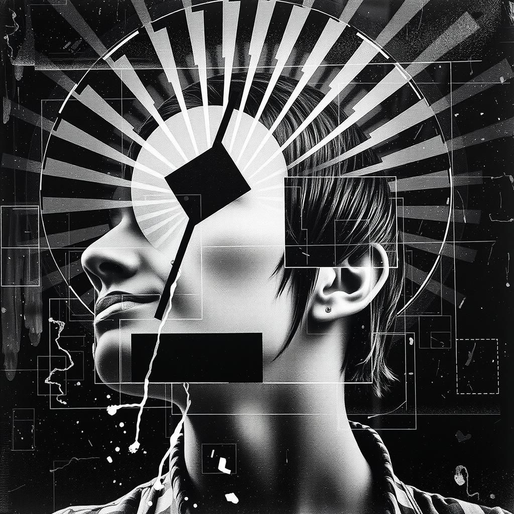 Dramatic Photogram Portrait in Dada Style