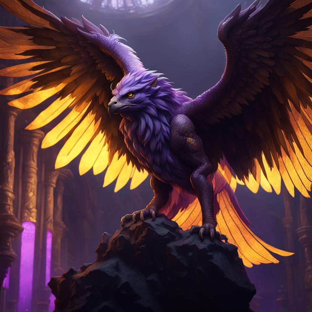 Hyperdetailed Gryphon in Dark Fantasy Concept Art