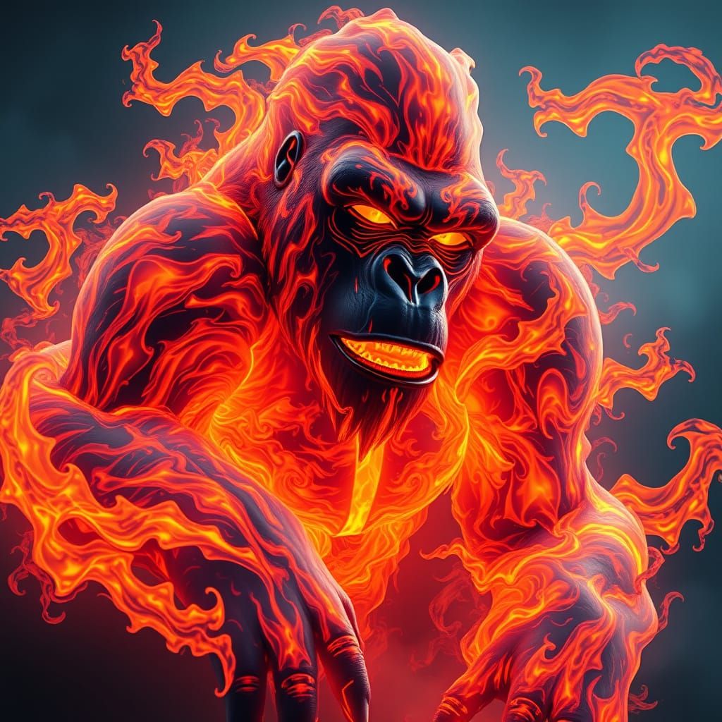 Fiery Gorilla: A Biomechanical Marvel