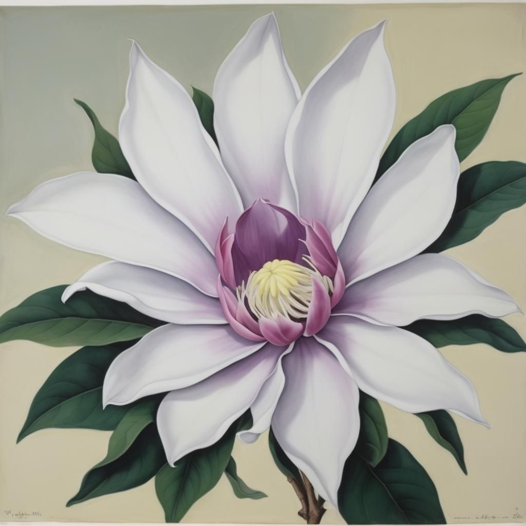 Magnolia Blossoms in O'Keeffe Style