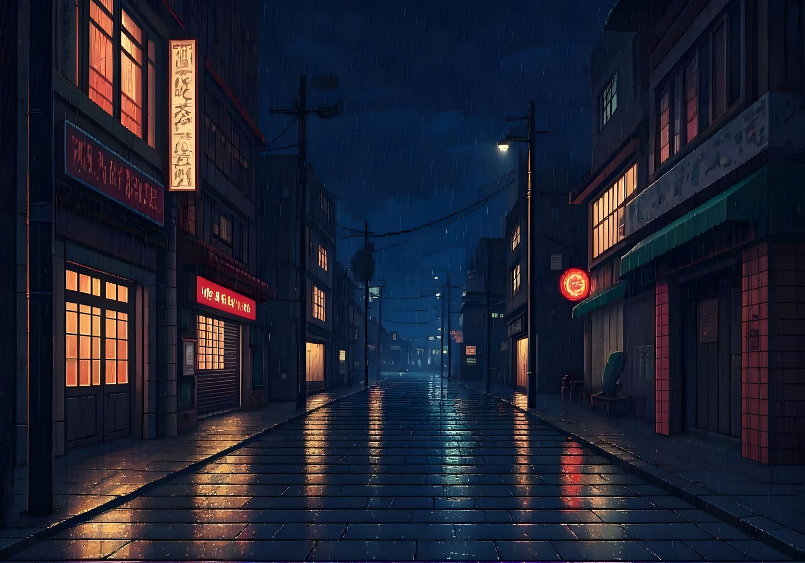 Rainy City Nights in Vibrant Pixel Art