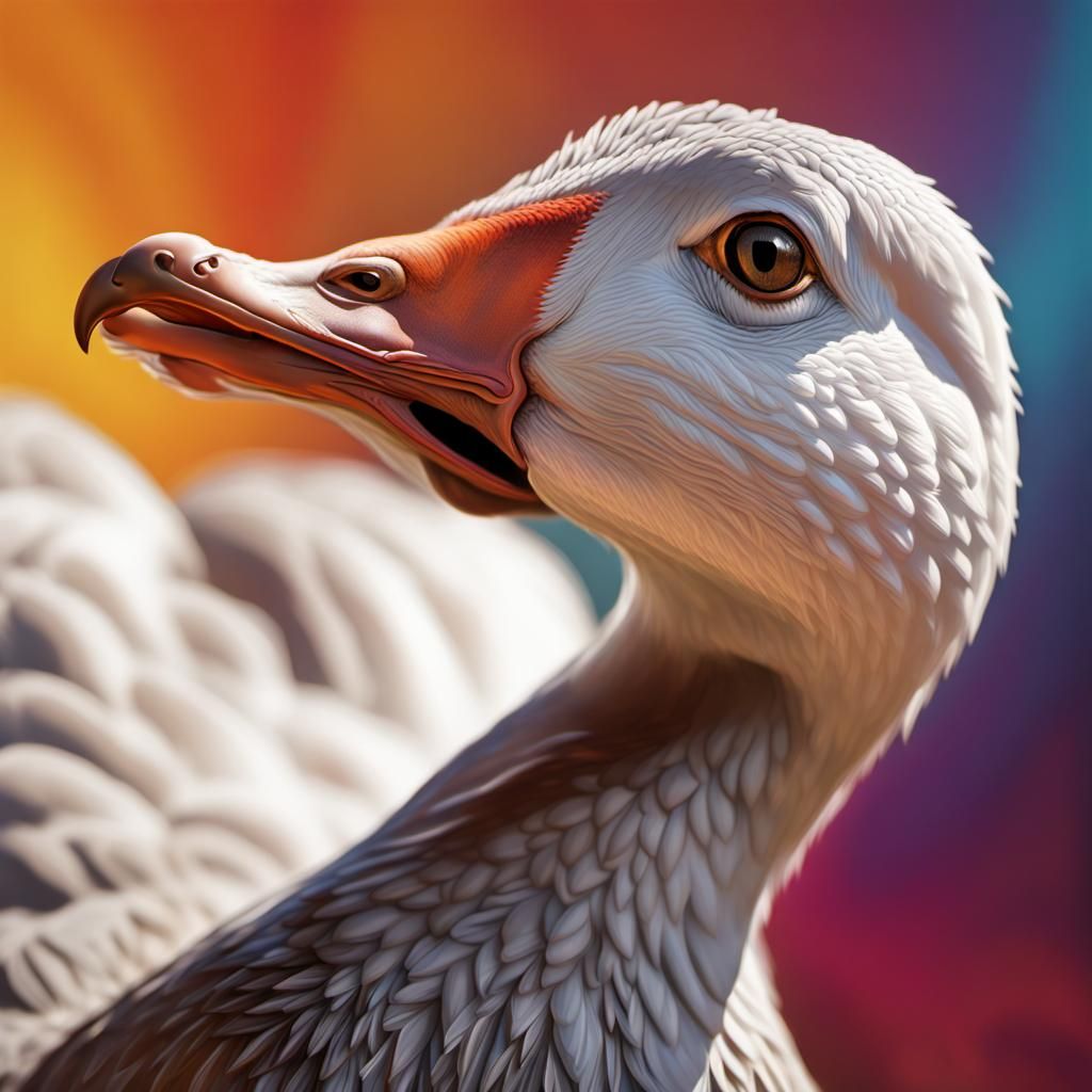 Hyperrealistic Turkey Thinks It's a Goose: Splash Art