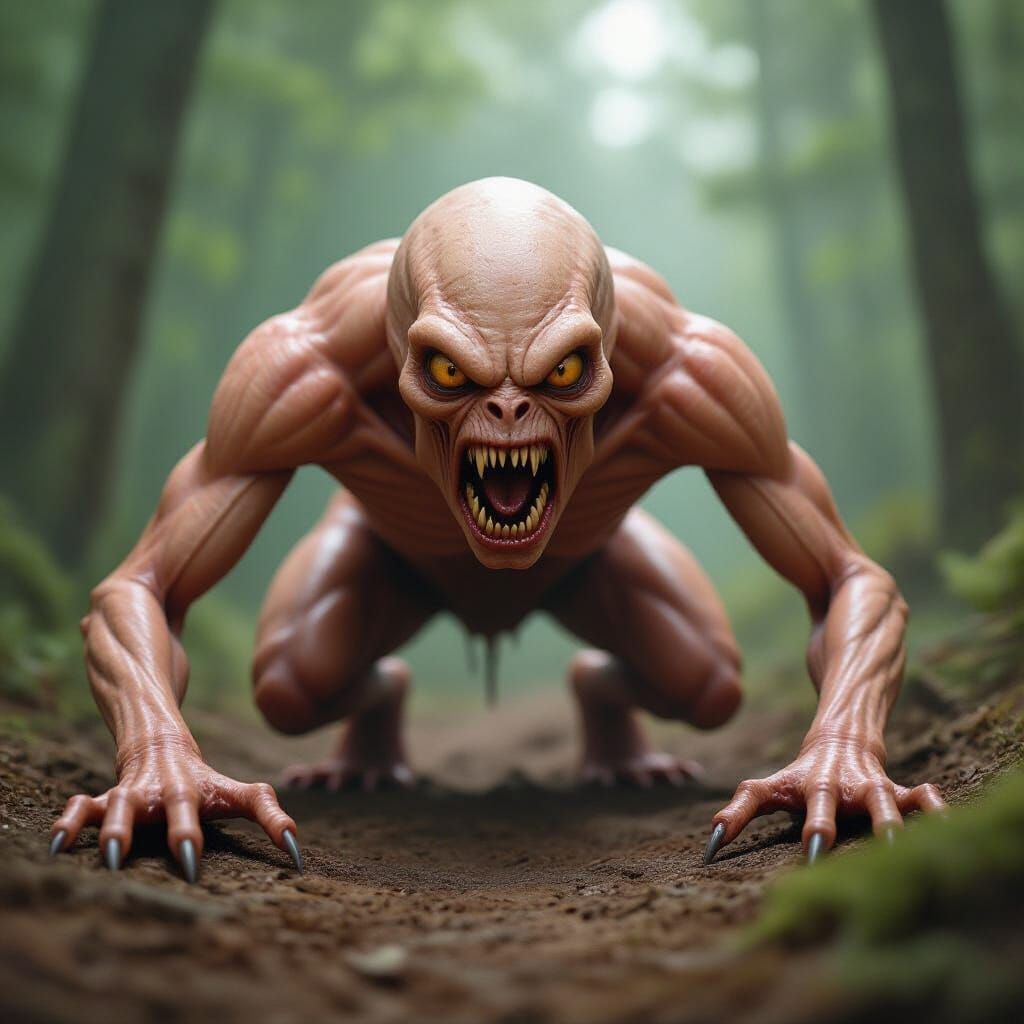 Horrific Crawling Skinless Creature