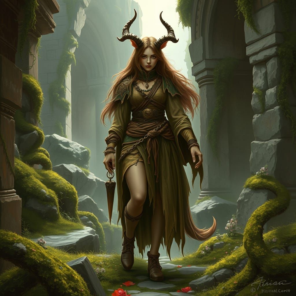 Centaur Druid in Ancient Ruins, Fey Magic