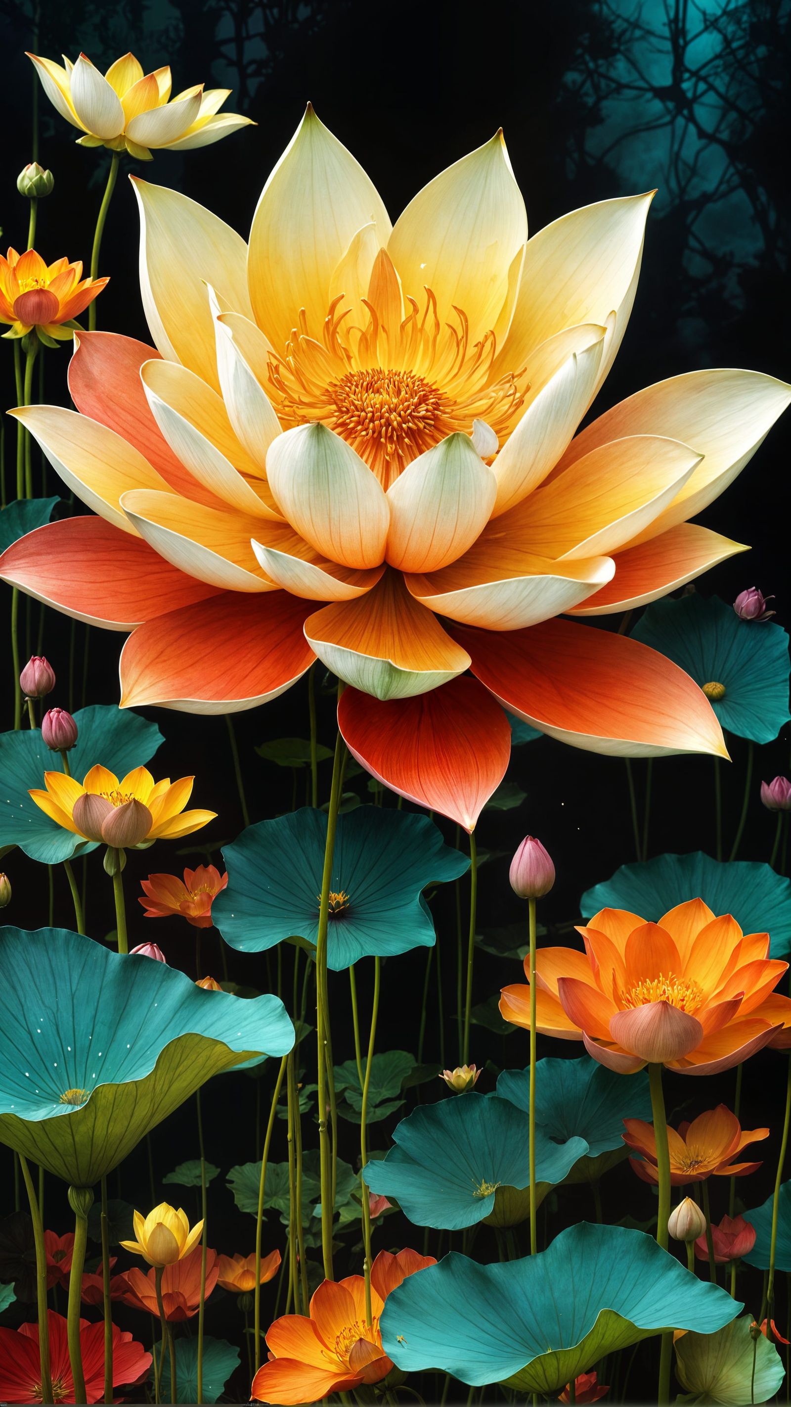 Eldritch Lotus Flower in Cel-Shaded Style