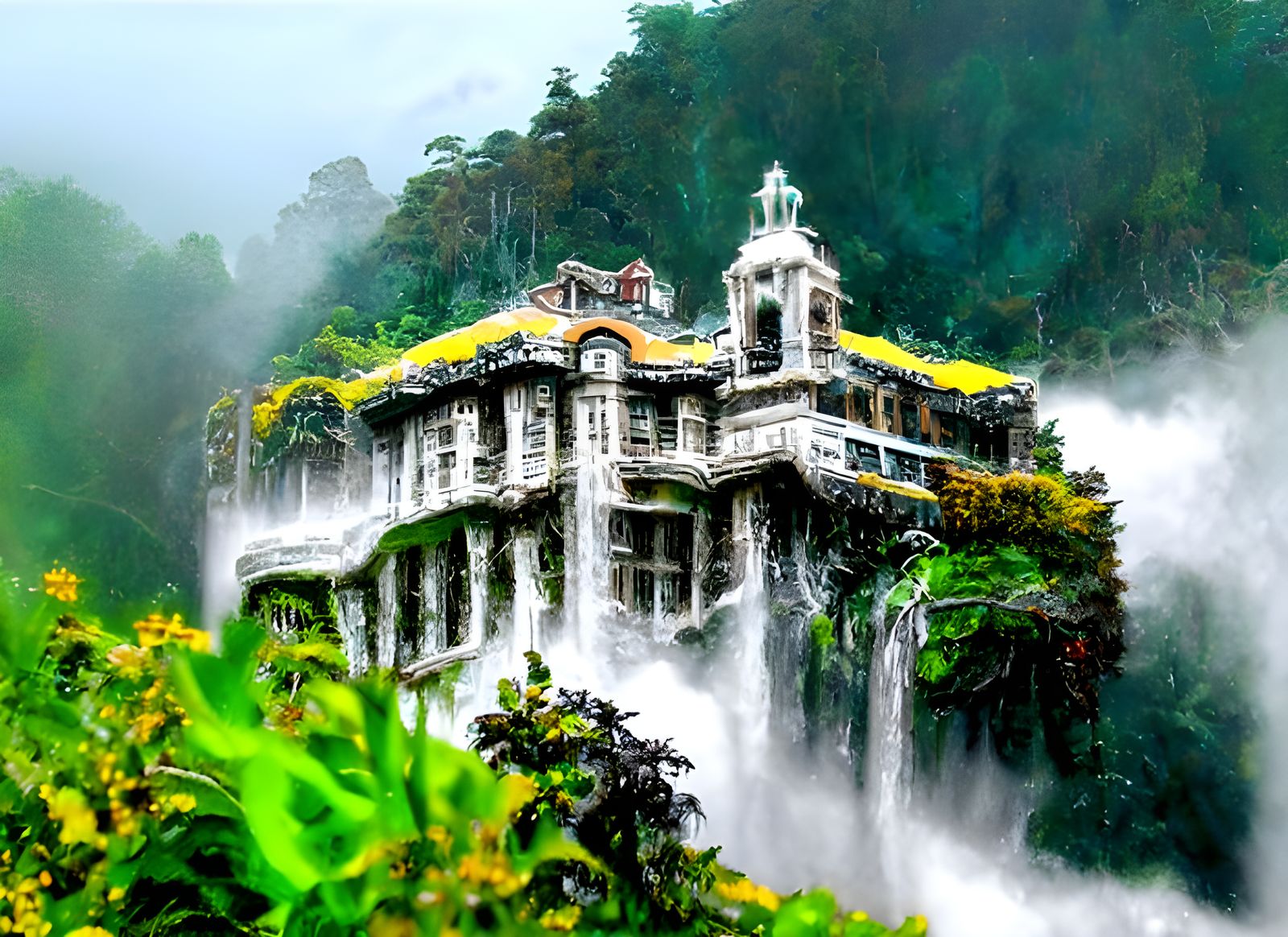 Mystical El Hotel del Salto Hyperrealistic Painting