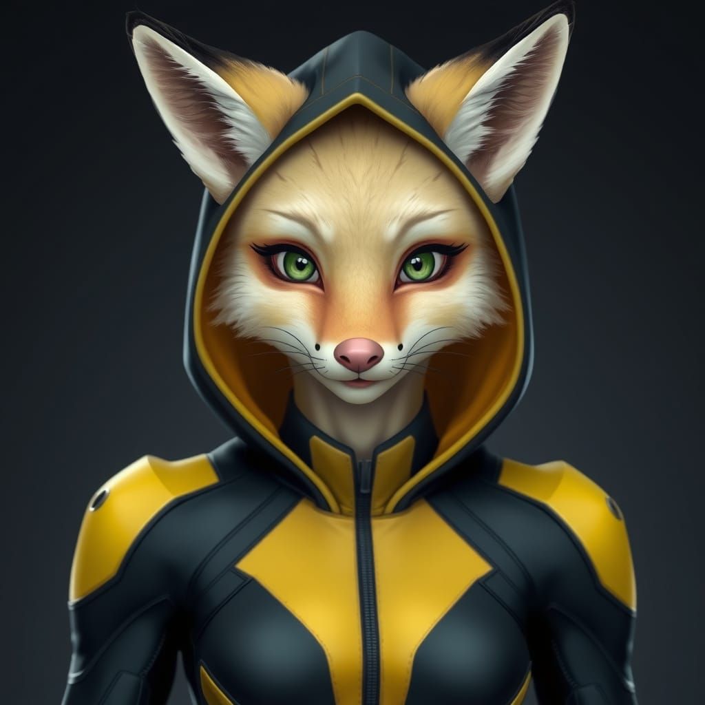 Humanoid Fox in Jumpsuit Digital Art