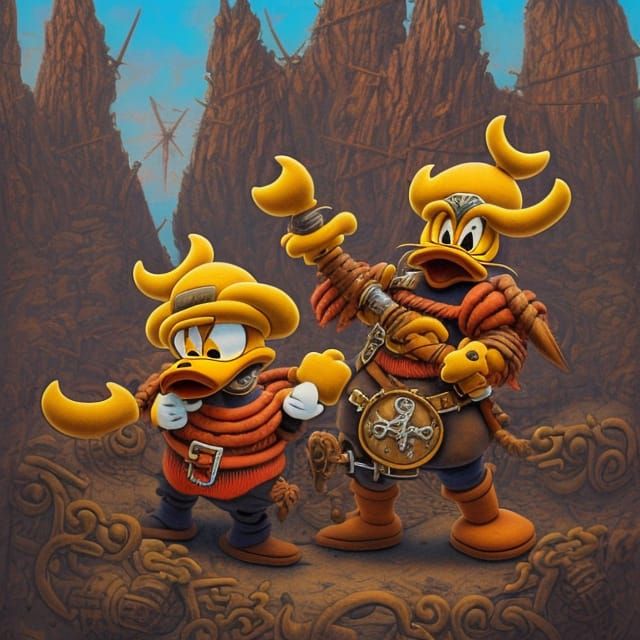 Vikingpunk Road Warrior by Carl Barks - Donald Duck