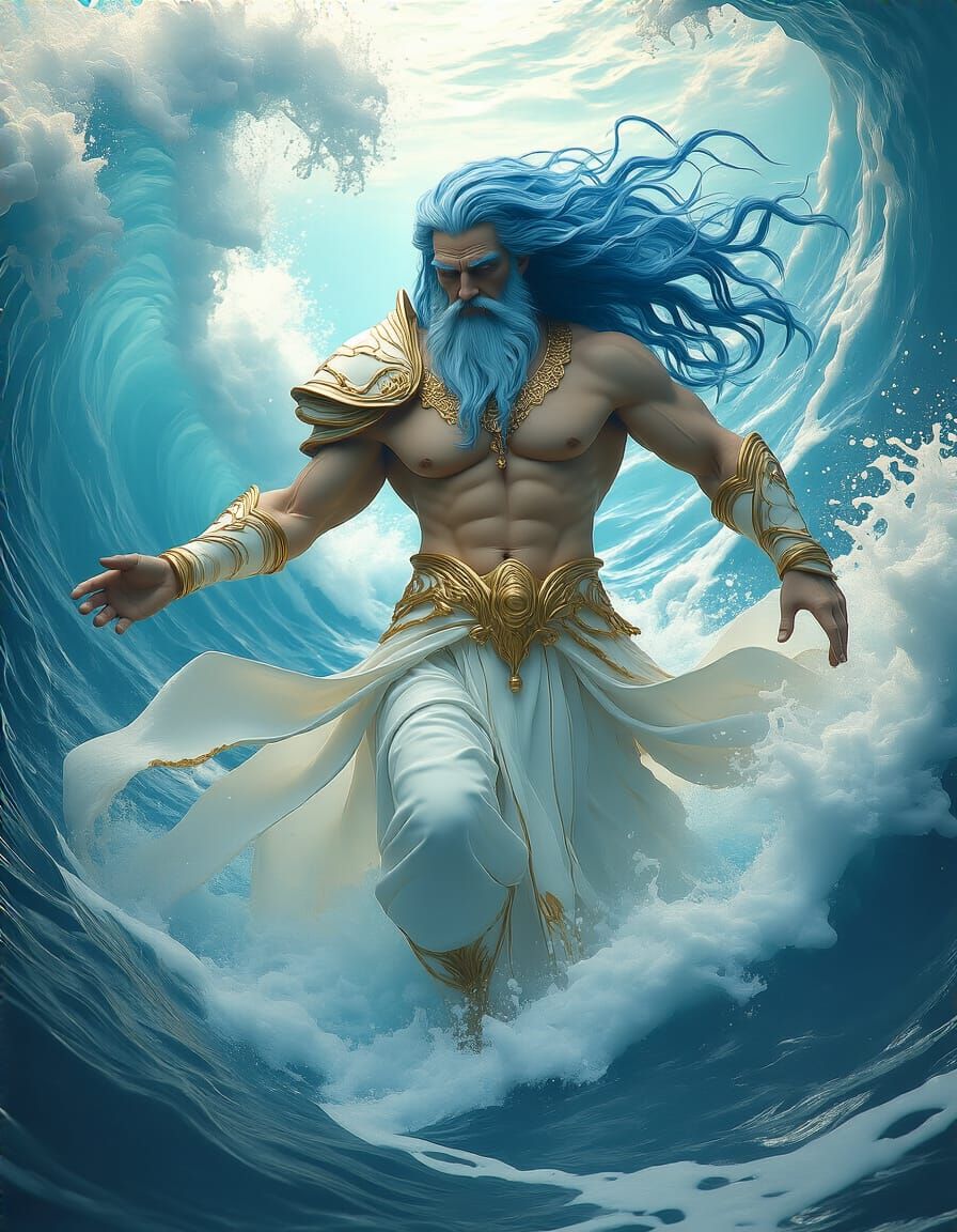 Dancing Sea God in Ivory Armor