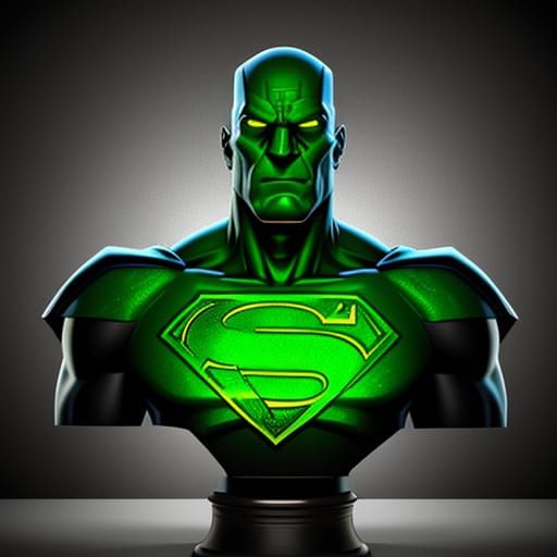 Kryptonite Bust of Bizarro in 3D