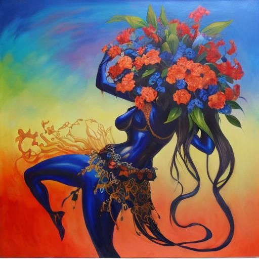 Orchids in Surrealist Hyper-Realism with Triadic Colors