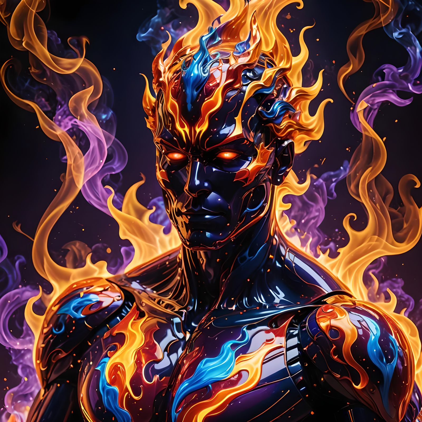 Multicolored flame Android