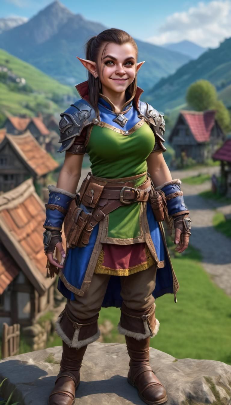 Halfling Ranger in Warcraft Style, Detailed 8K