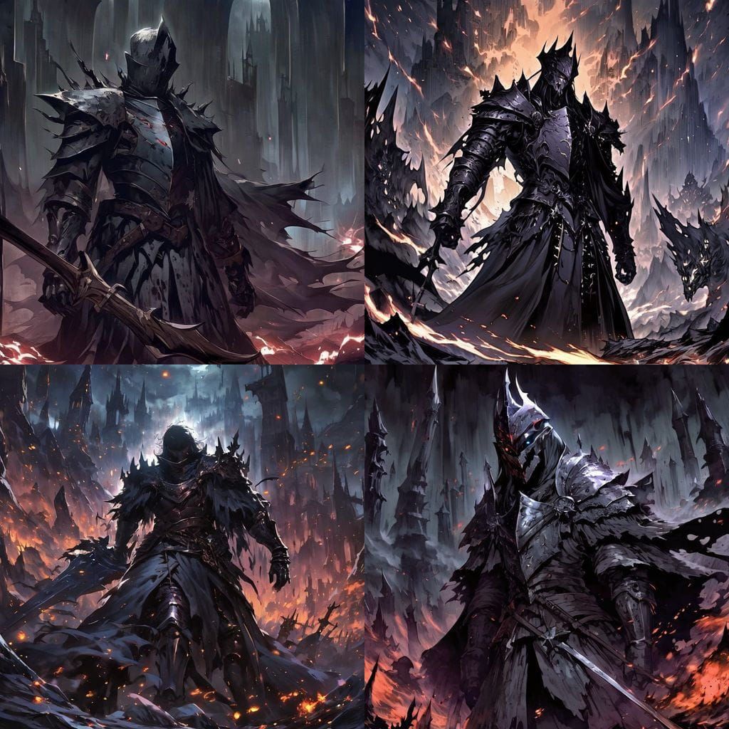 Cyberpunk Knight Conquers Dark Embers