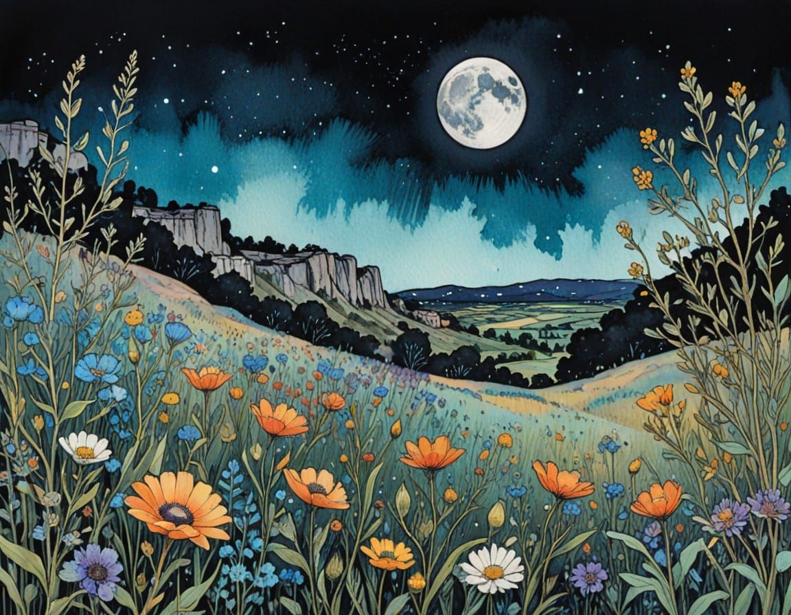 Ethereal Arles Nightscape in Vintage Noir