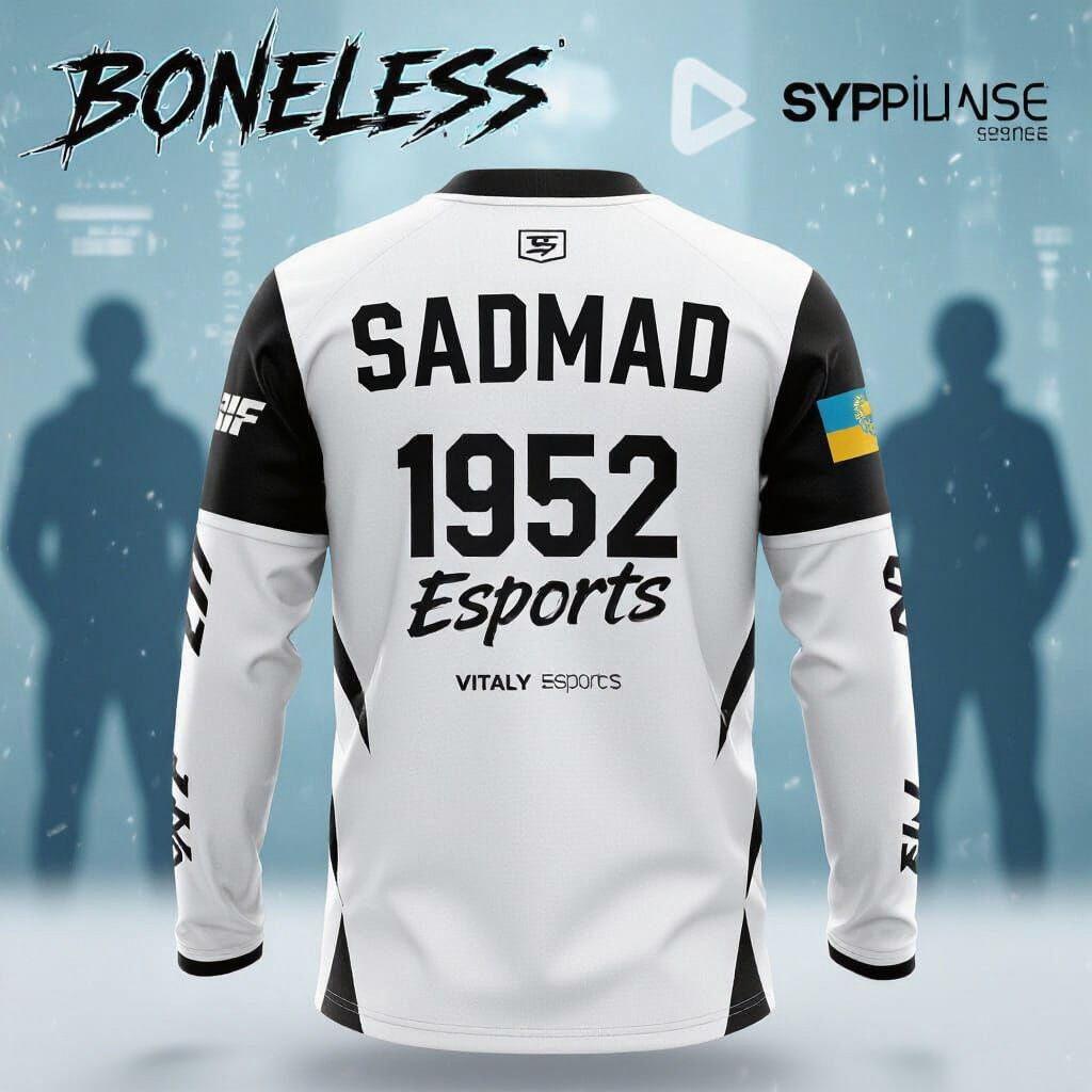 Esports Jersey Back Design with Bold Text and Flag