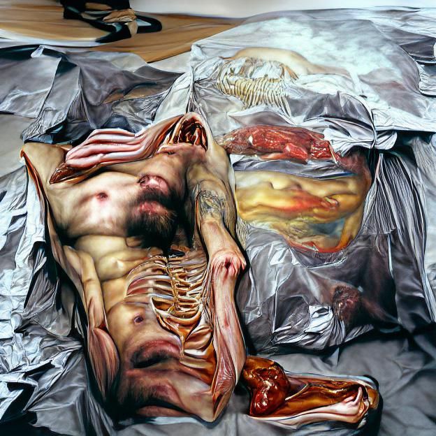 Hyperrealistic Flayed Corpse of God