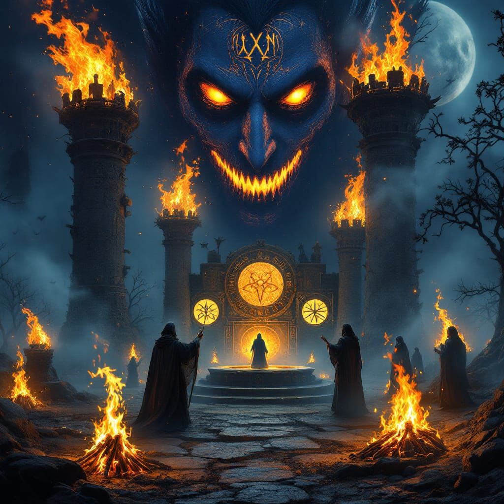 Celtic Samhain Ritual on a Misty Halloween Night