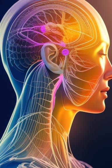 Detailed Medical Diagram of Human Nervous System