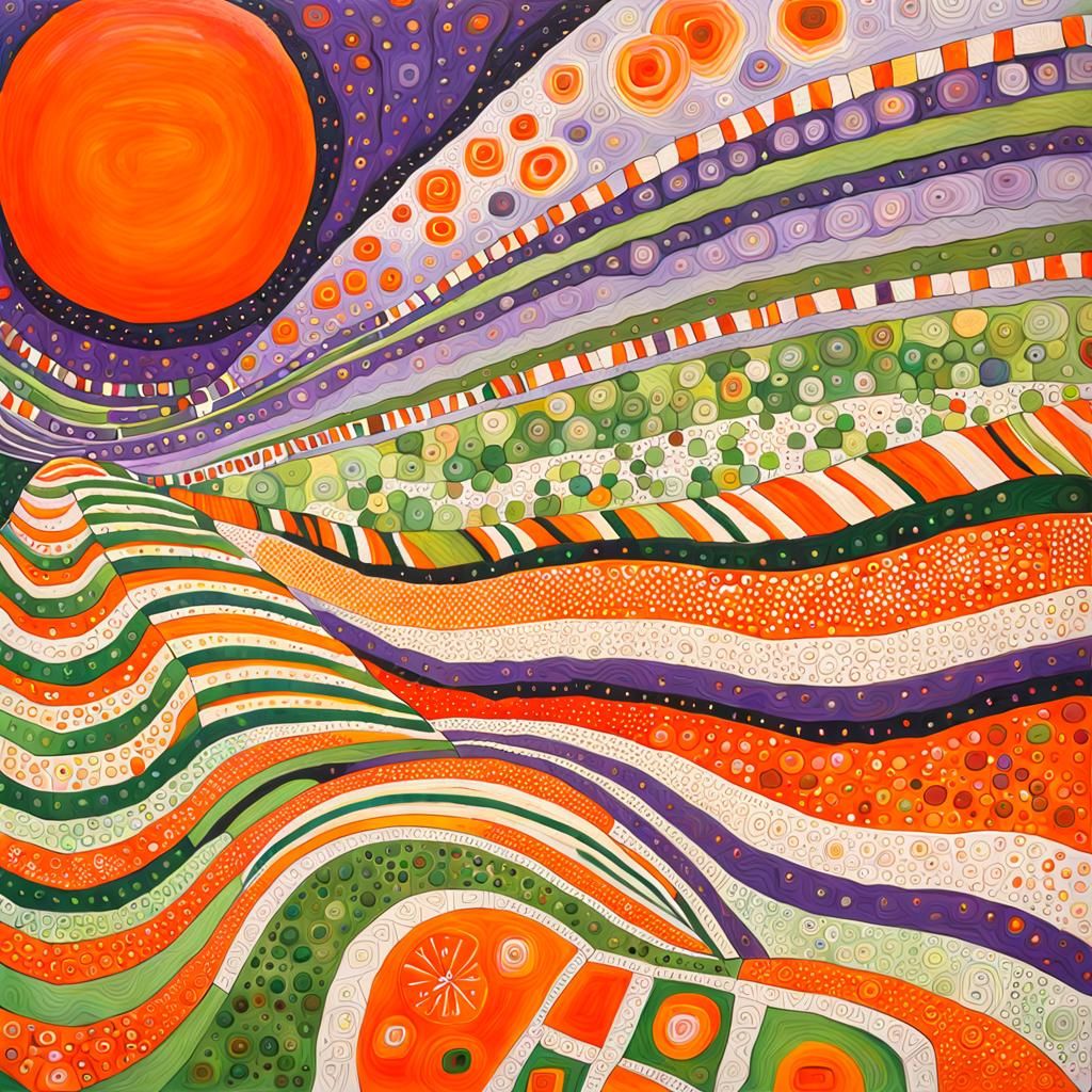 Surreal Outsider Art Painting of Frequencies