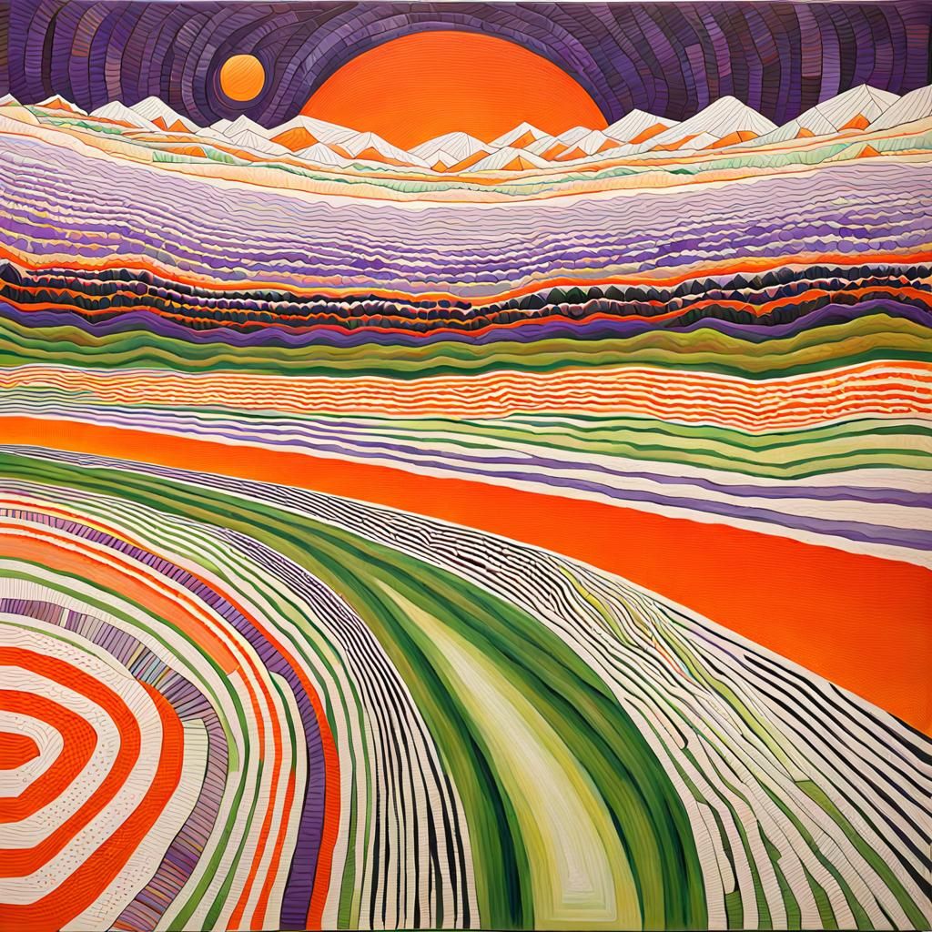 Surreal Outsider Art Painting of Pure Frequencies