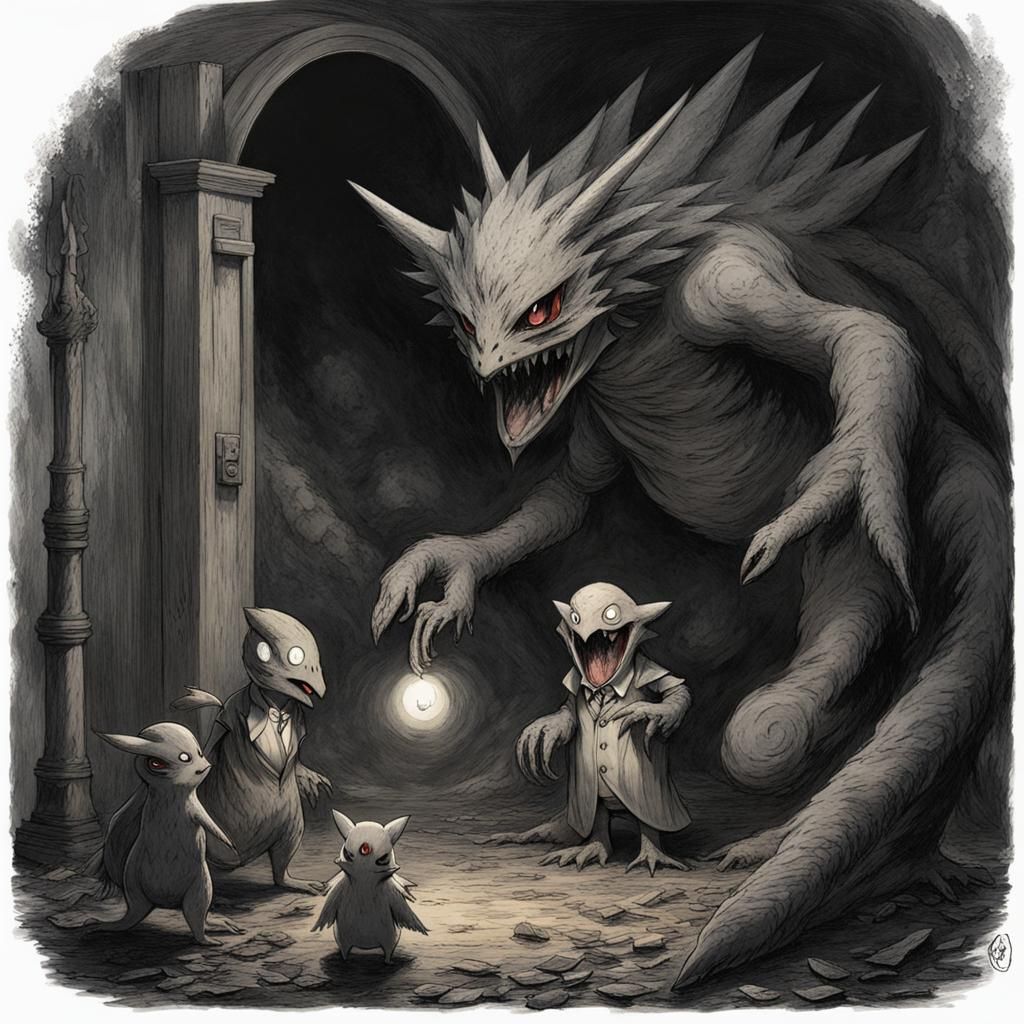 Horror Pokemon in Doré and Rutkowski Style