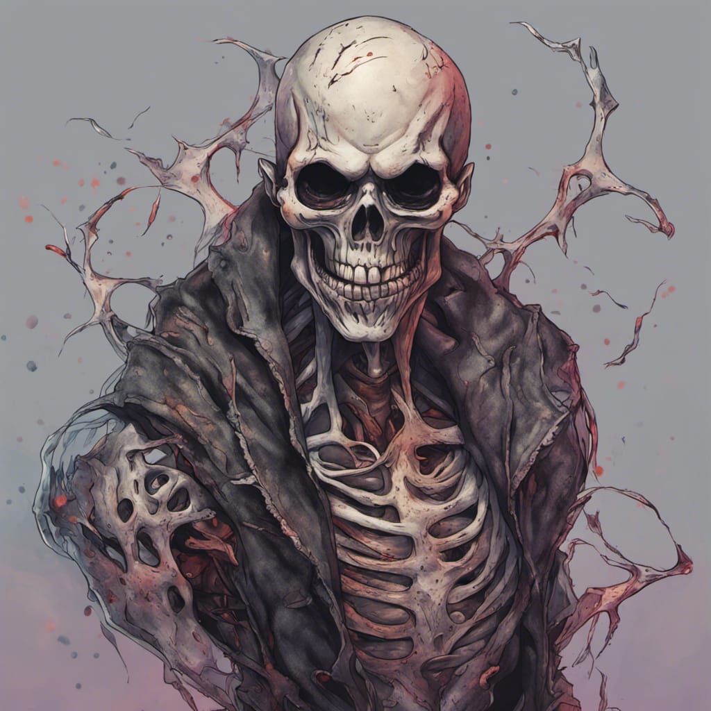 Muscular Jack Skellington Hyperrealistic Splash Art