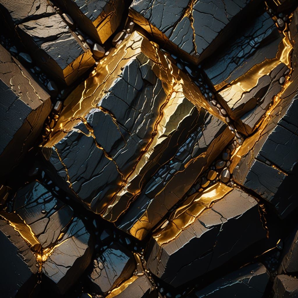 Golden Vein in Abandoned Mine