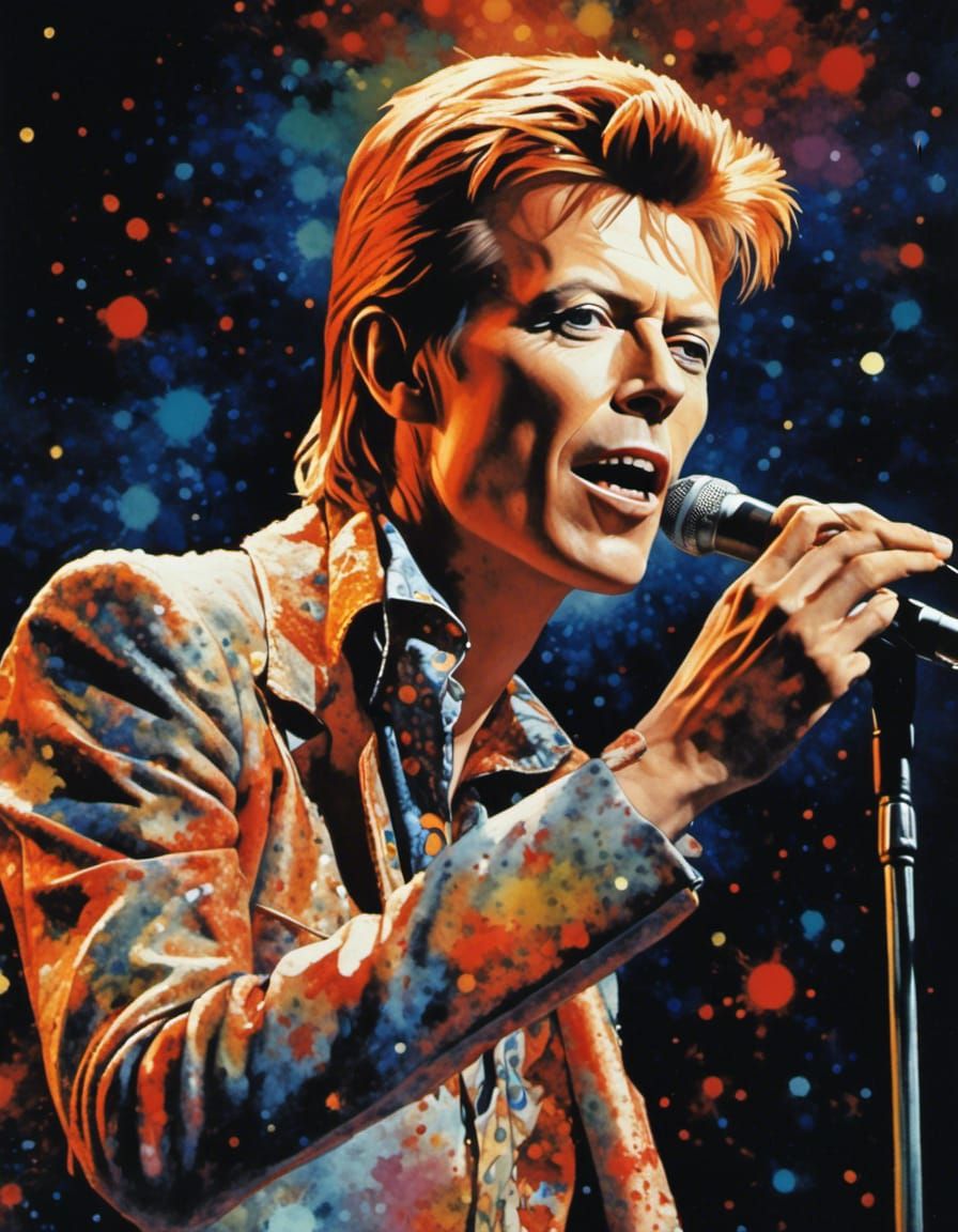 David Bowie on Stage with Studio Lighting