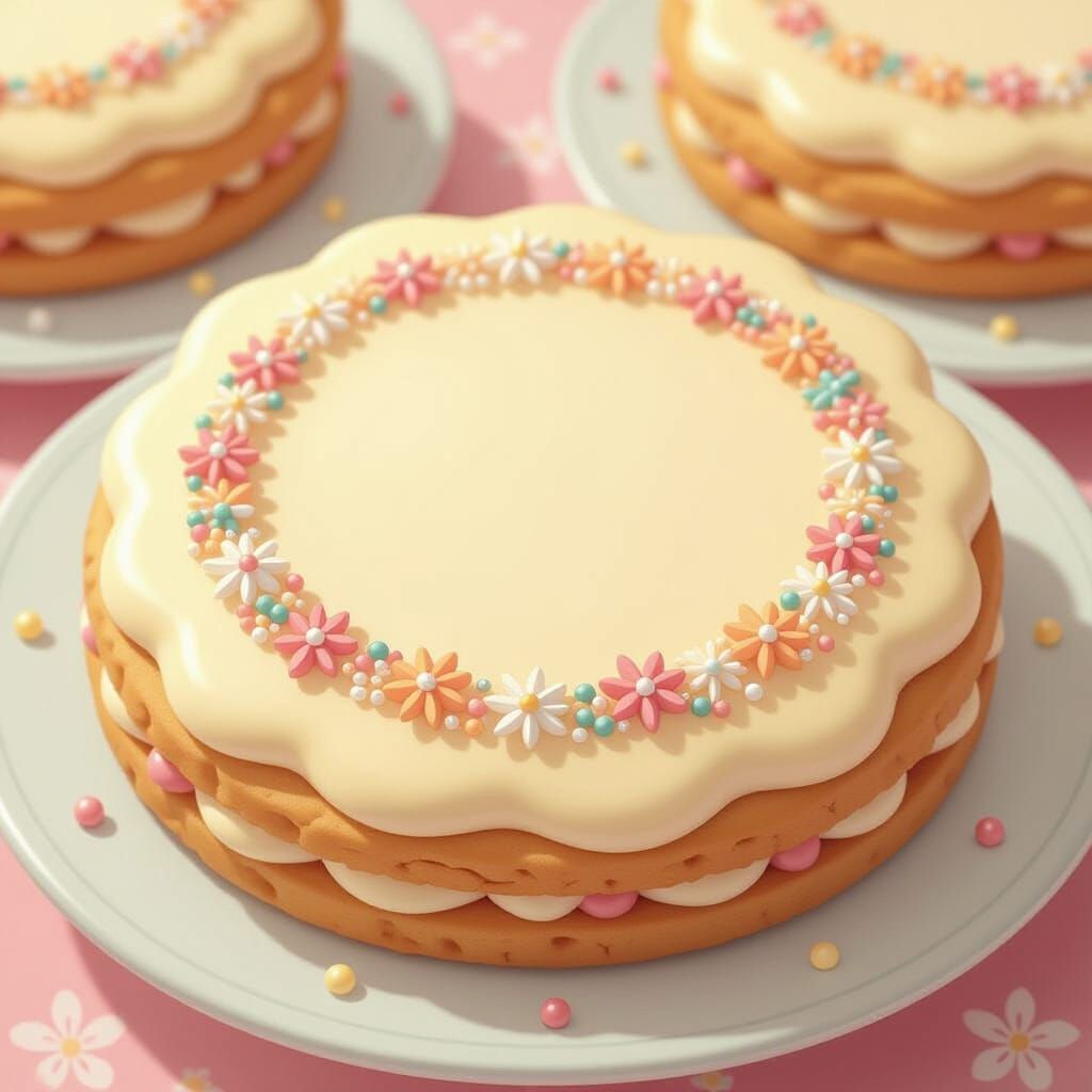 Whimsical Anime Cookie with Intricate Sprinkles