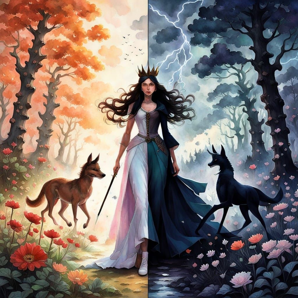 Princess to Witch Transformation in Dual-Theme Forest