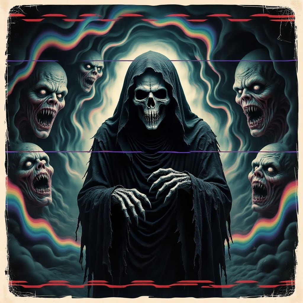 Ethereal Horror in Distressed VHS Aesthetic