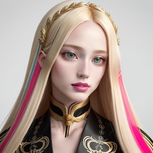 Botticelli-Inspired Long Blonde Hair: A Surreal Portrait