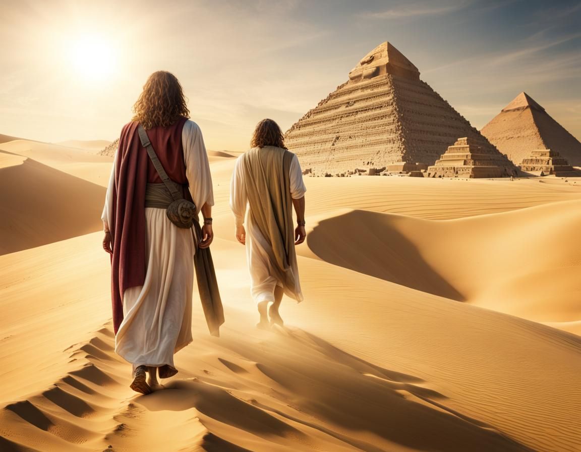 Jesus Christ with Egyptian Pyramids in 4K